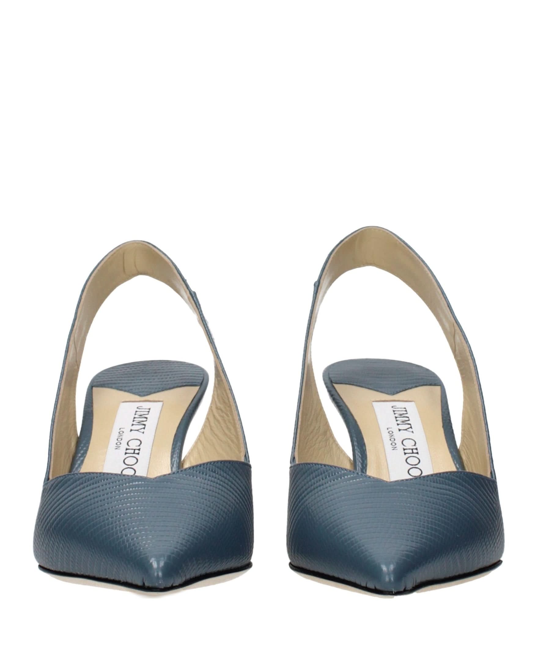 Jimmy Choo Blue Leather Mid Heel Pumps Glam Steals