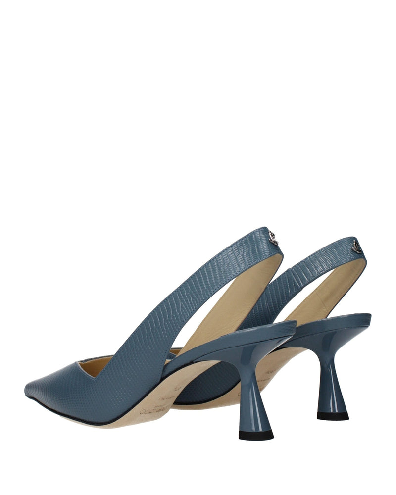 Jimmy Choo Blue Leather Mid Heel Pumps Glam Steals
