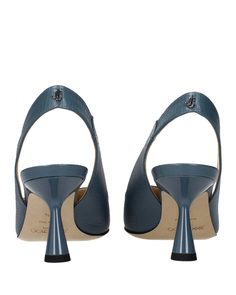 Jimmy Choo Blue Leather Mid Heel Pumps Glam Steals