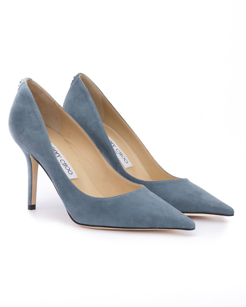 Jimmy Choo Blue Suede Dusk Agnes Pumps Glam Steals