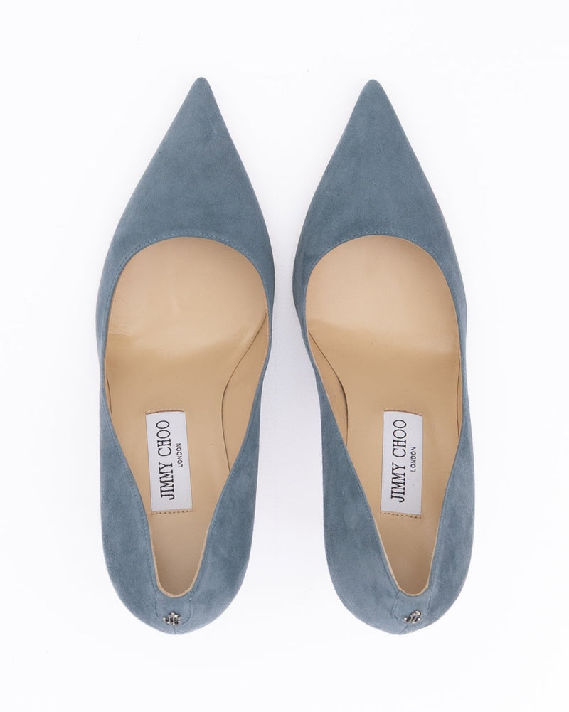 Jimmy Choo Blue Suede Dusk Agnes Pumps Glam Steals
