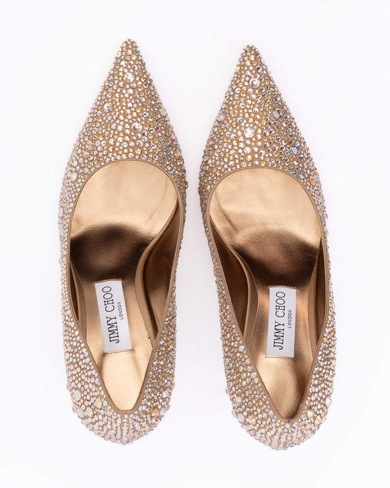 Jimmy Choo Bronze Light Crystal Love 85 Pumps Glam Steals