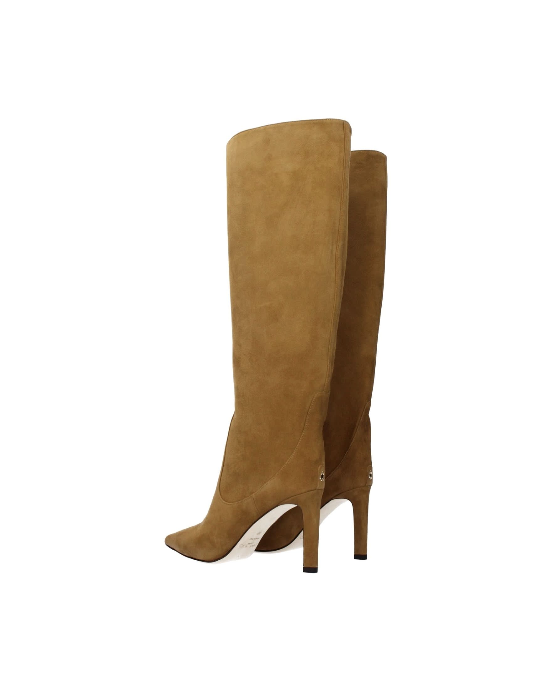 Jimmy Choo Brown Leather High Heel Boots 