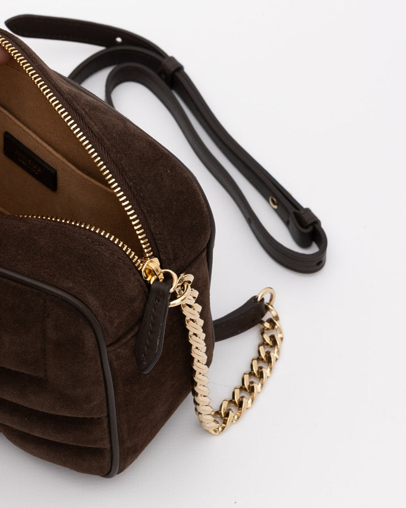 Jimmy Choo Brown Suede Avenue Camera Crossbody Bag Glam Steals