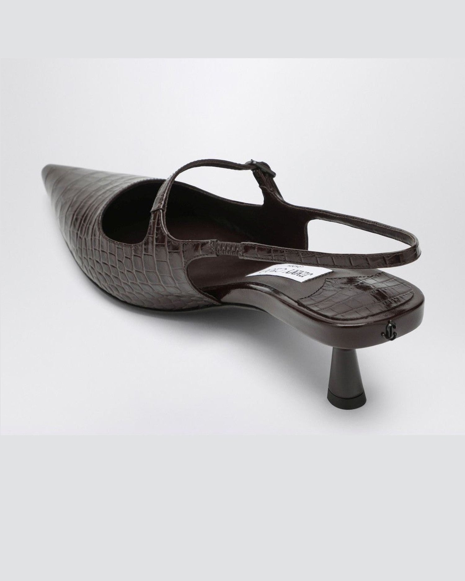 Jimmy Choo Didi 45 brown crocodile effect neckline Glam Steals