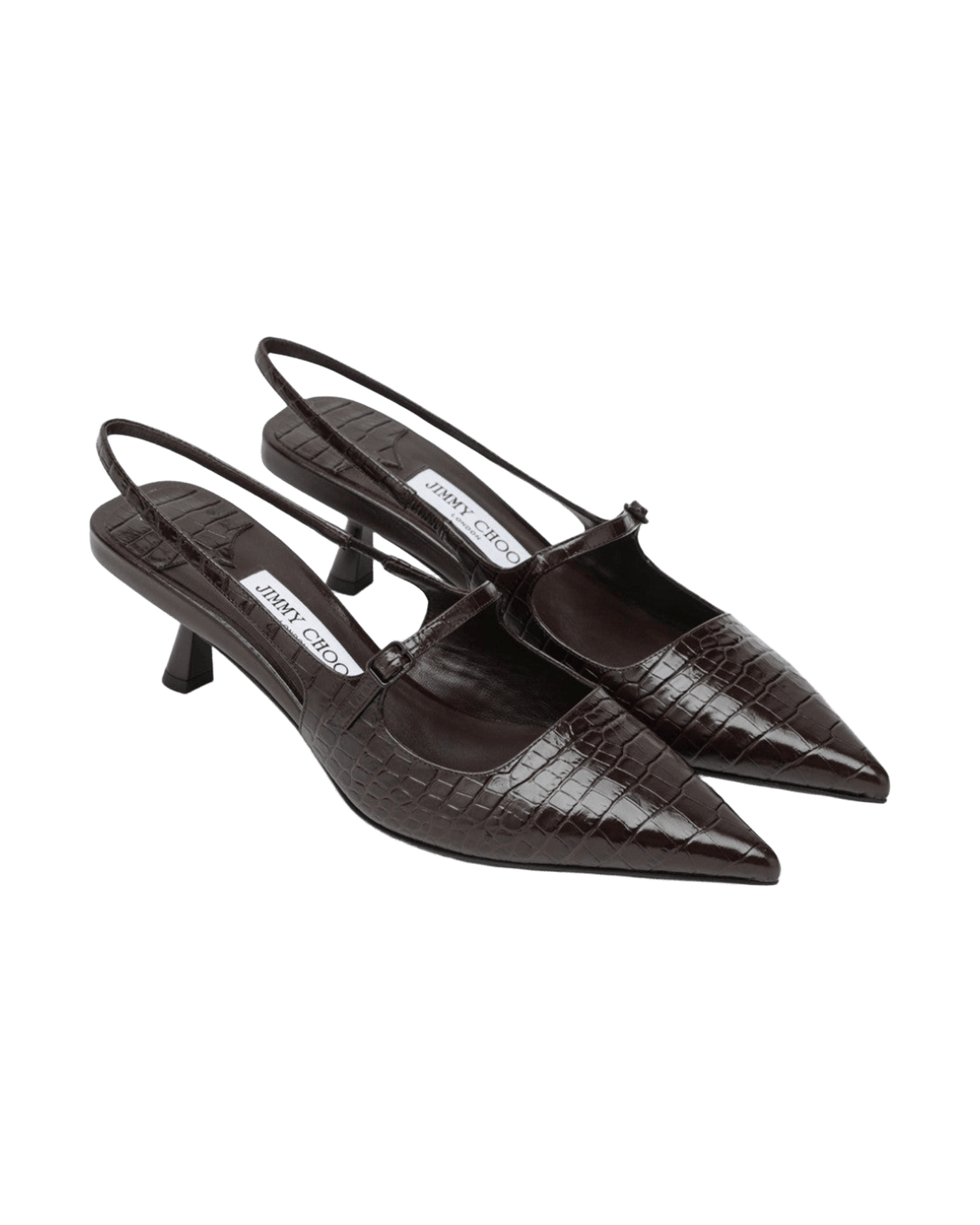 Jimmy Choo Didi 45 Brown Crocodile Effect Neckline Glam Steals