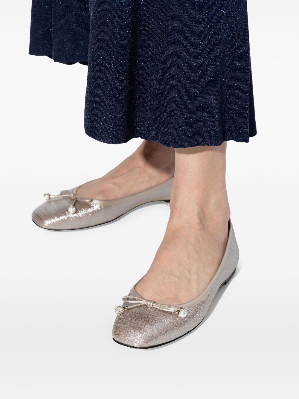 Jimmy Choo Elme Flat with Pearl Embellishment Glam Steals