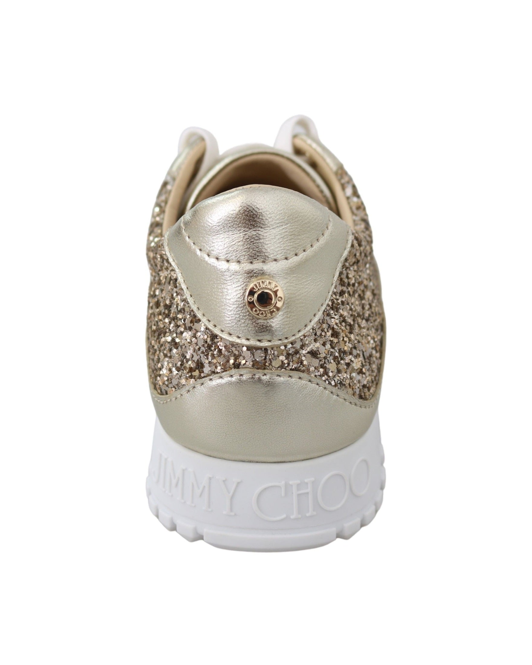 Jimmy Choo Gold Leather Antique Monza Sneakers Glam Steals