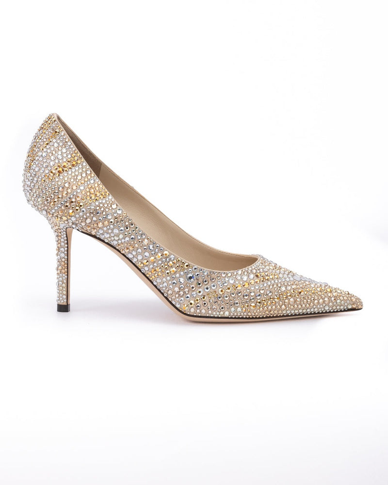 Jimmy Choo Gold Mix Crystal Love 85 Pumps Glam Steals