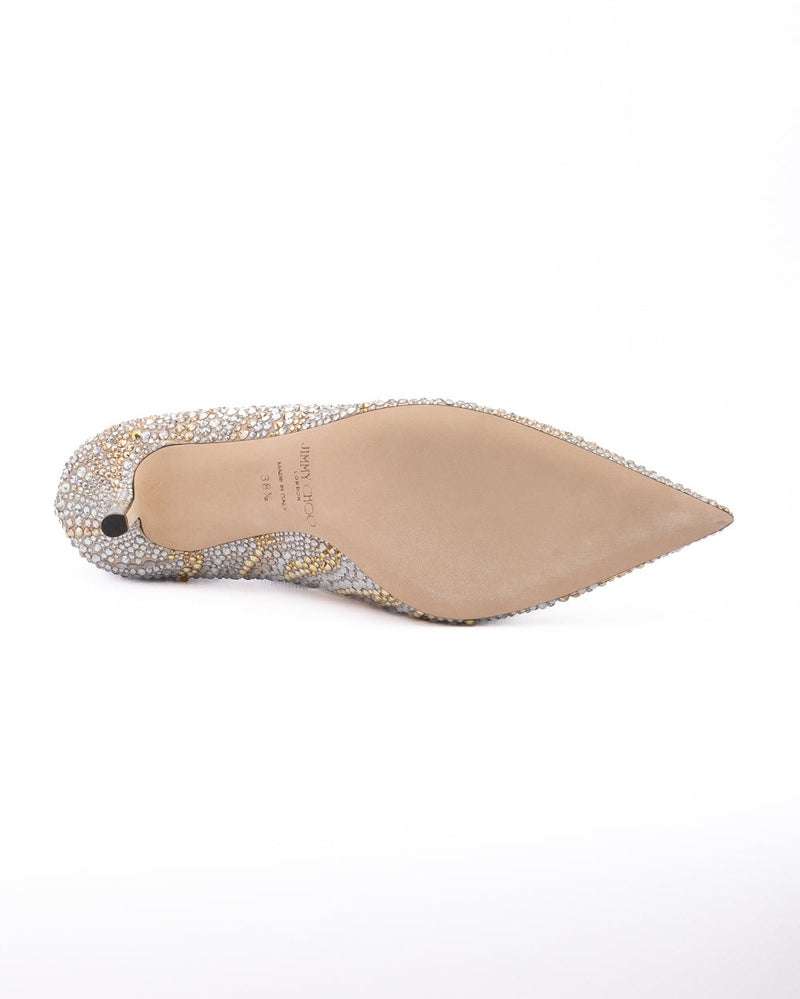 Jimmy Choo Gold Mix Crystal Love 85 Pumps Glam Steals