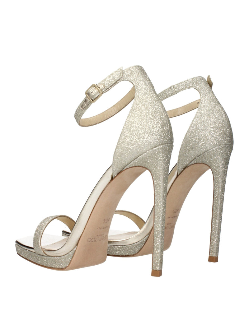 Jimmy Choo Gold Plastic Stiletto Heel Glam Steals