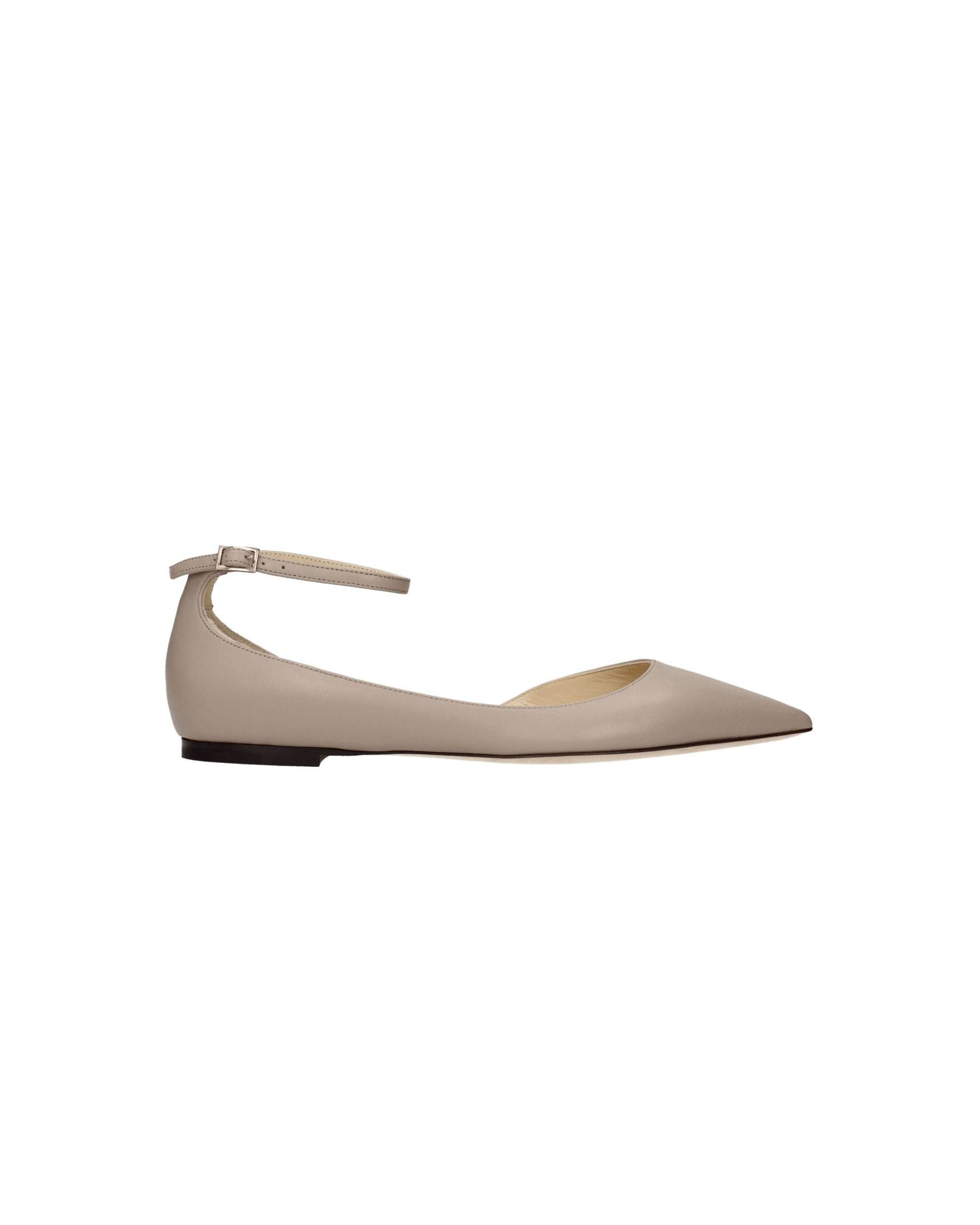 Jimmy Choo Gray Leather Ballet Flats