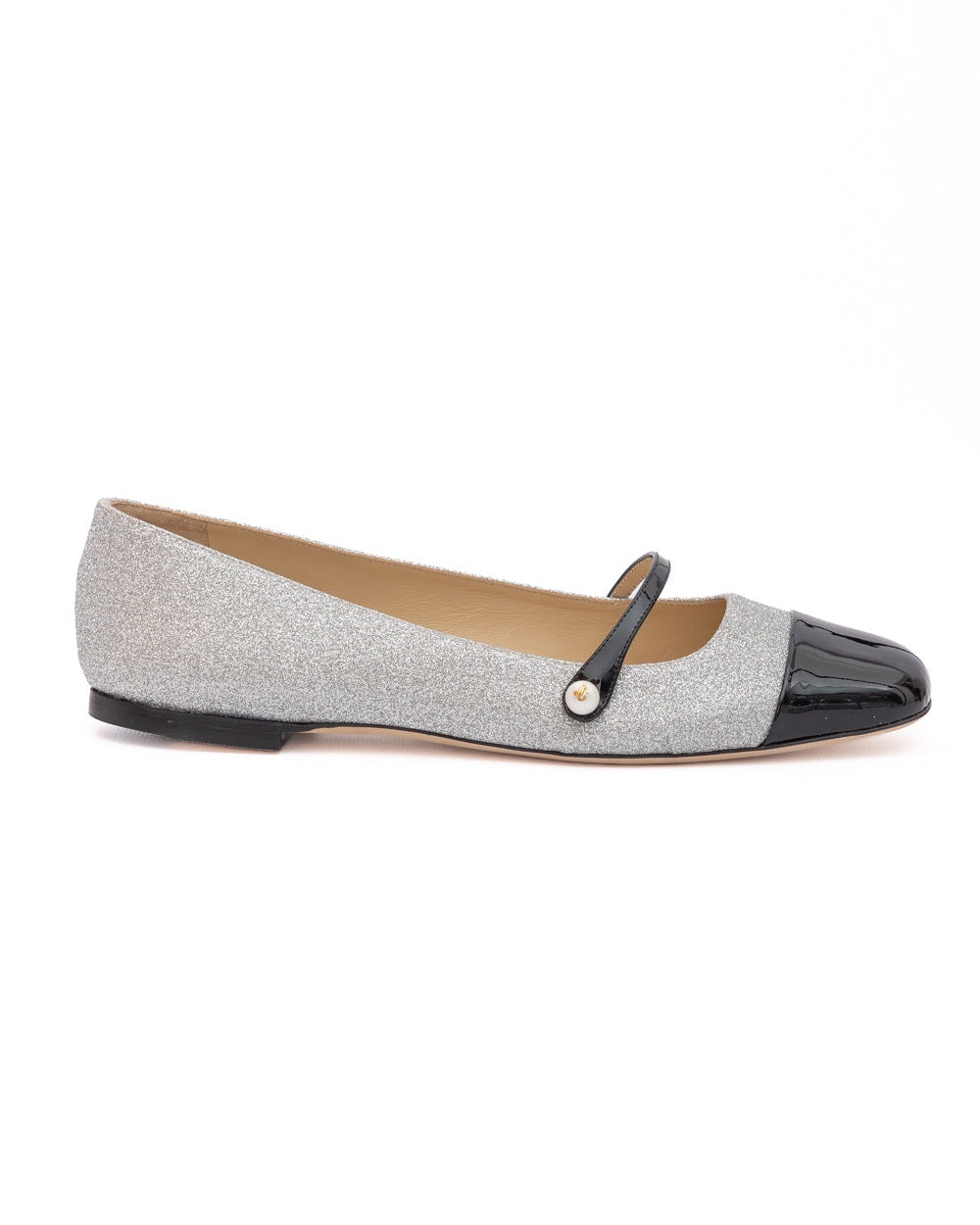 Jimmy Choo Grey Fine Glitter Elisa Flats Glam Steals