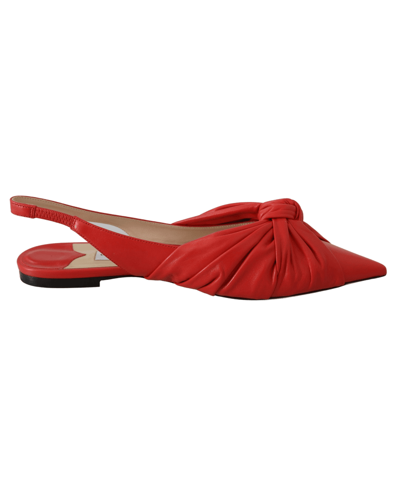 Jimmy Choo Leather Annabell Flat Nap Chilli Shoes Glam Steals