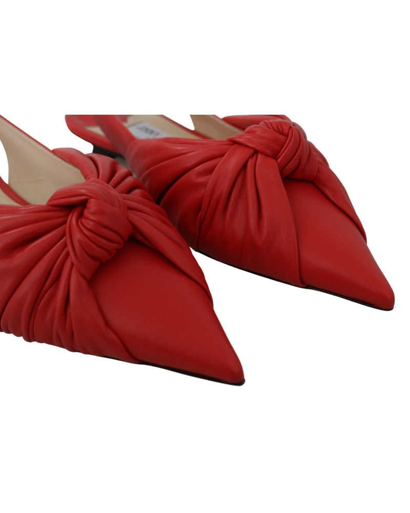 Jimmy Choo Leather Annabell Flat Nap Chilli Shoes Glam Steals