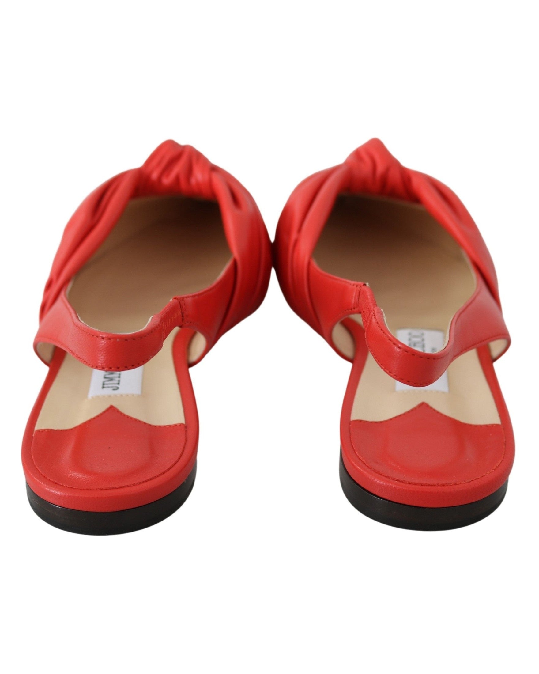 Jimmy Choo Leather Annabell Flat Nap Chilli Shoes Glam Steals