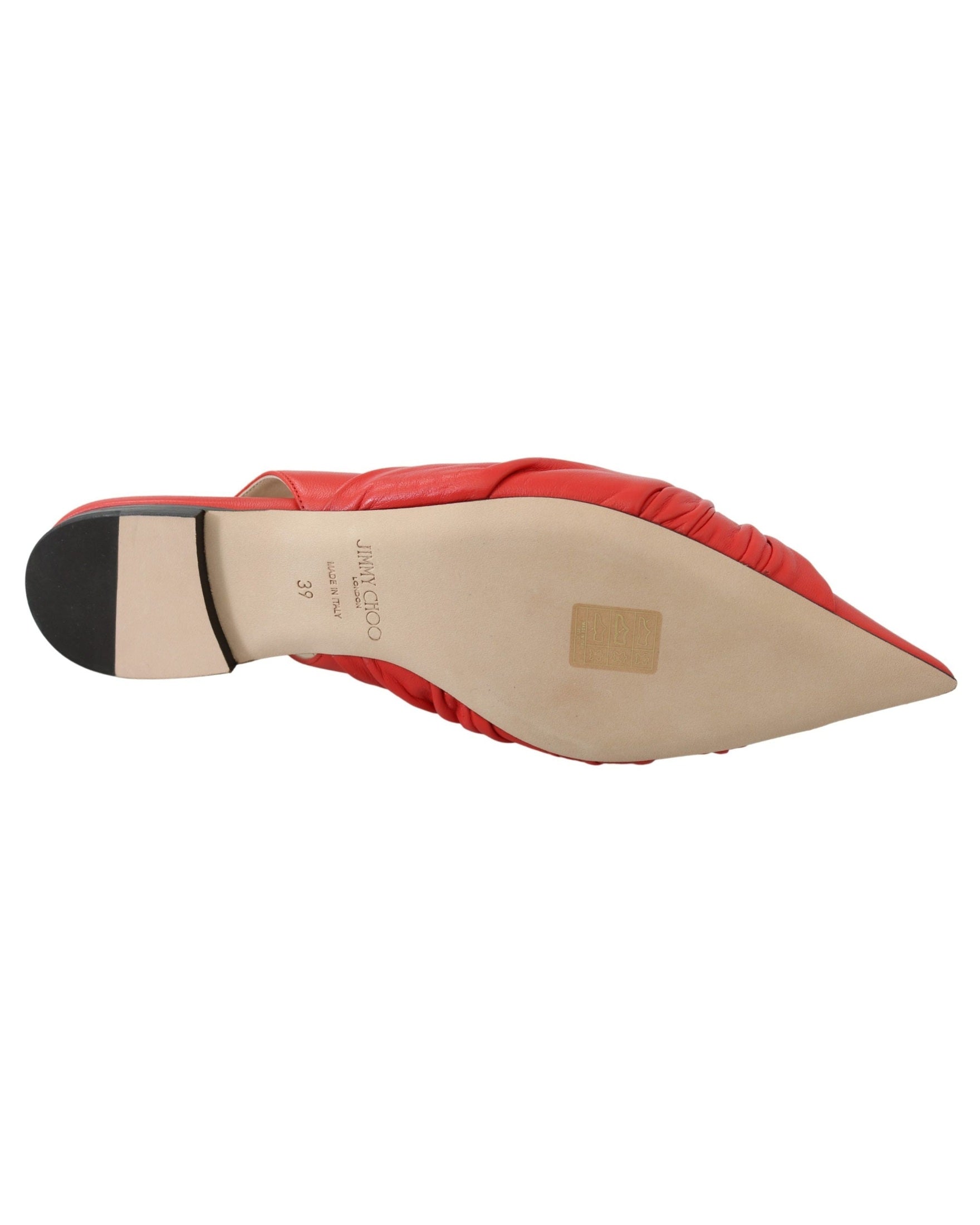 Jimmy Choo Leather Annabell Flat Nap Chilli Shoes Glam Steals