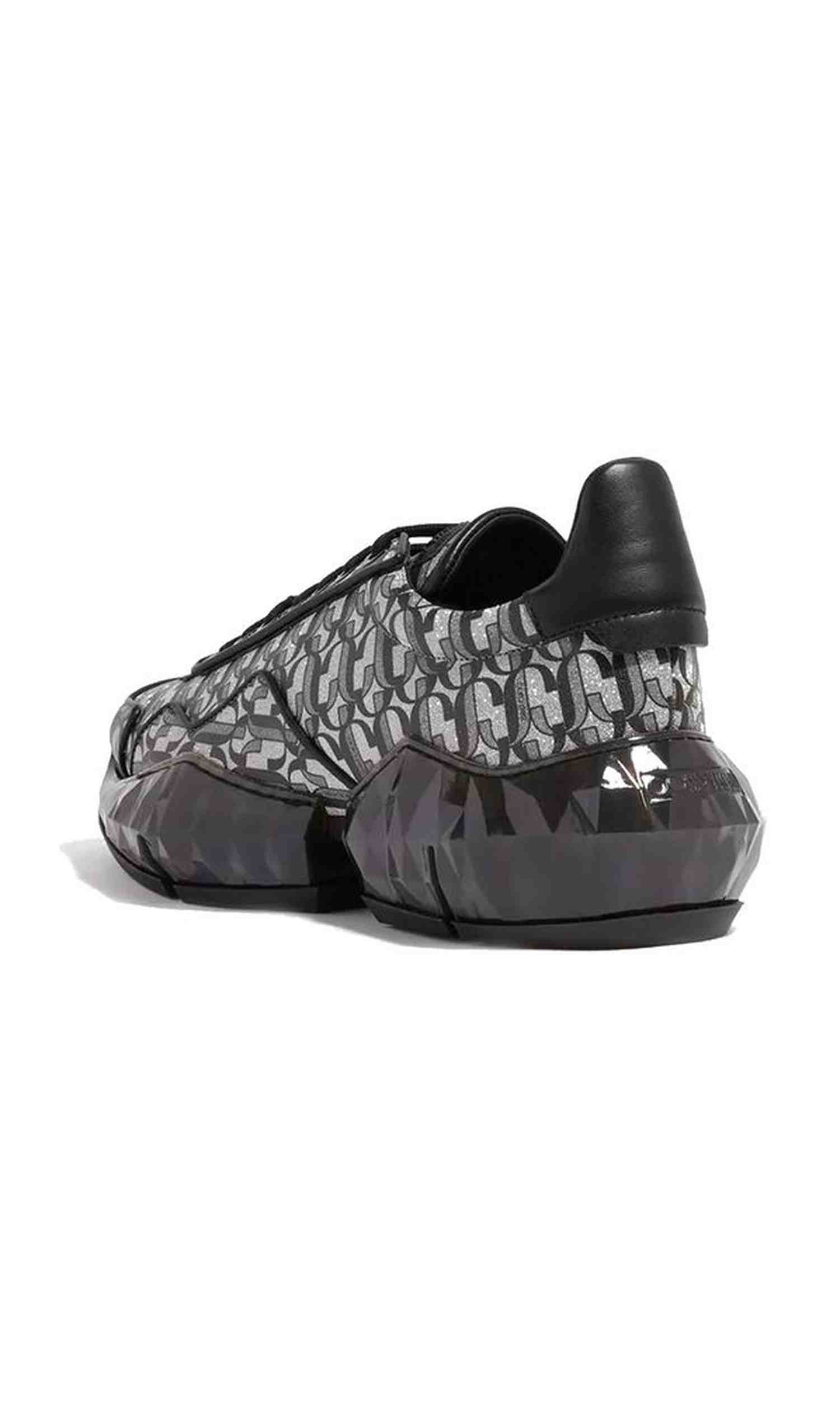 Jimmy Choo Leather Diamond Jc Monogram Glitter Sneakers Glam Steals