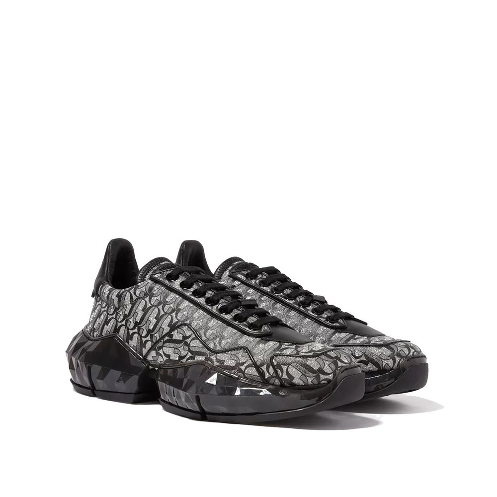 Jimmy Choo Leather Diamond Jc Monogram Glitter Sneakers Glam Steals