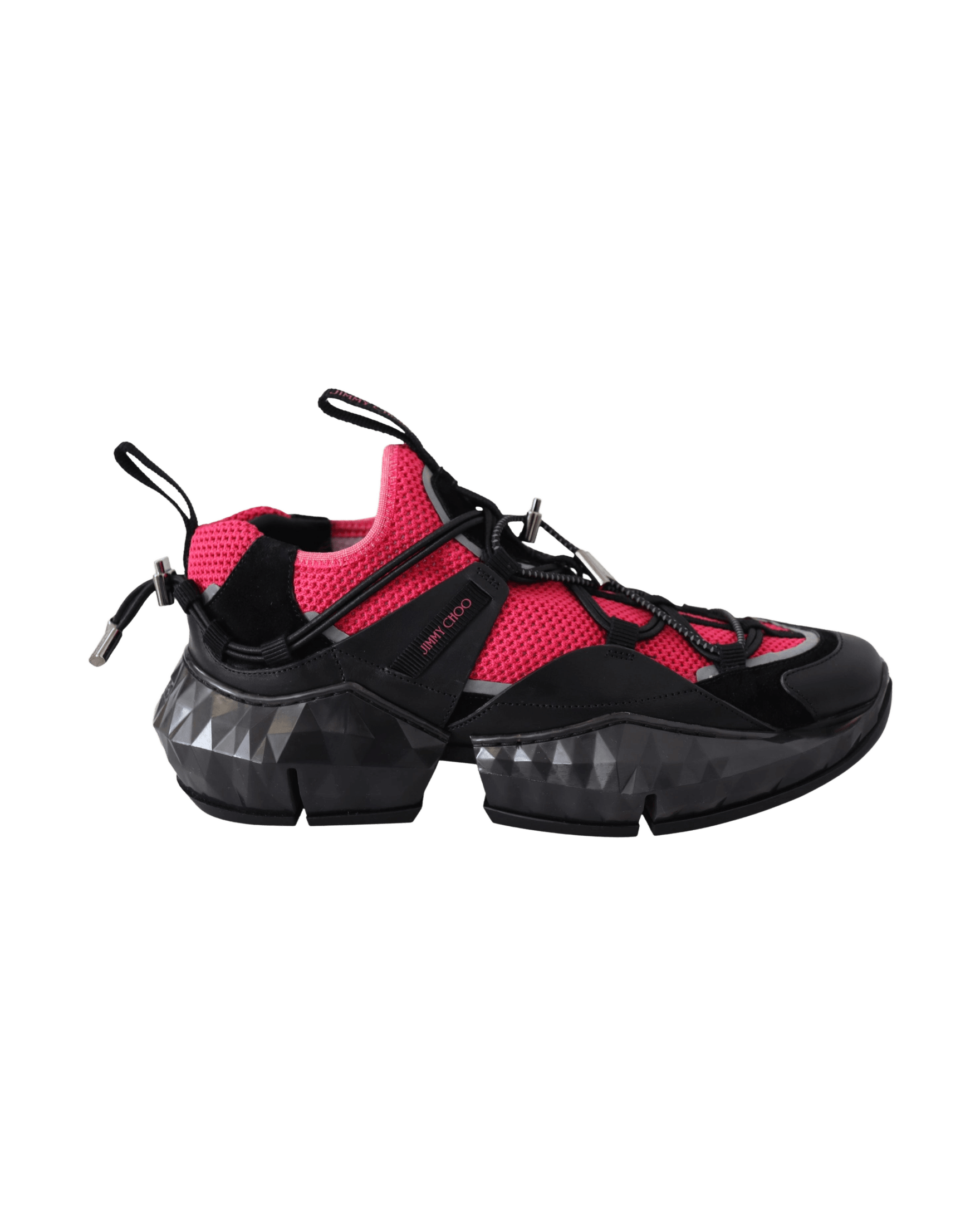 Jimmy Choo Leather Electric Elegance Mesh Sneakers Glam Steals