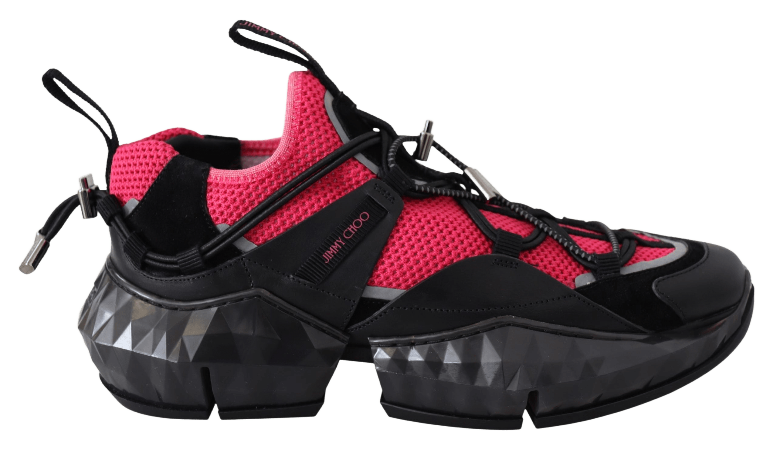Jimmy Choo Leather Electric Elegance Mesh Sneakers