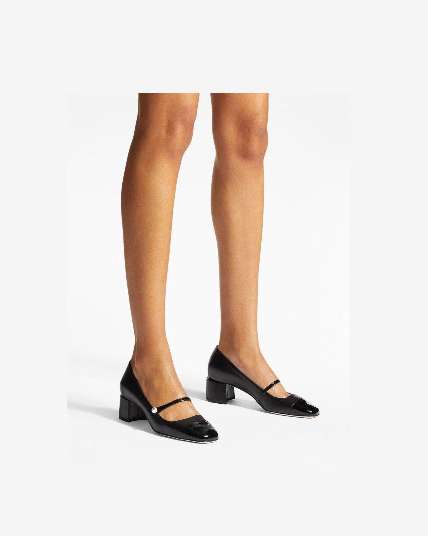 Jimmy Choo Leather Elisa 45 Nappa and Patent Pumps Glam Steals