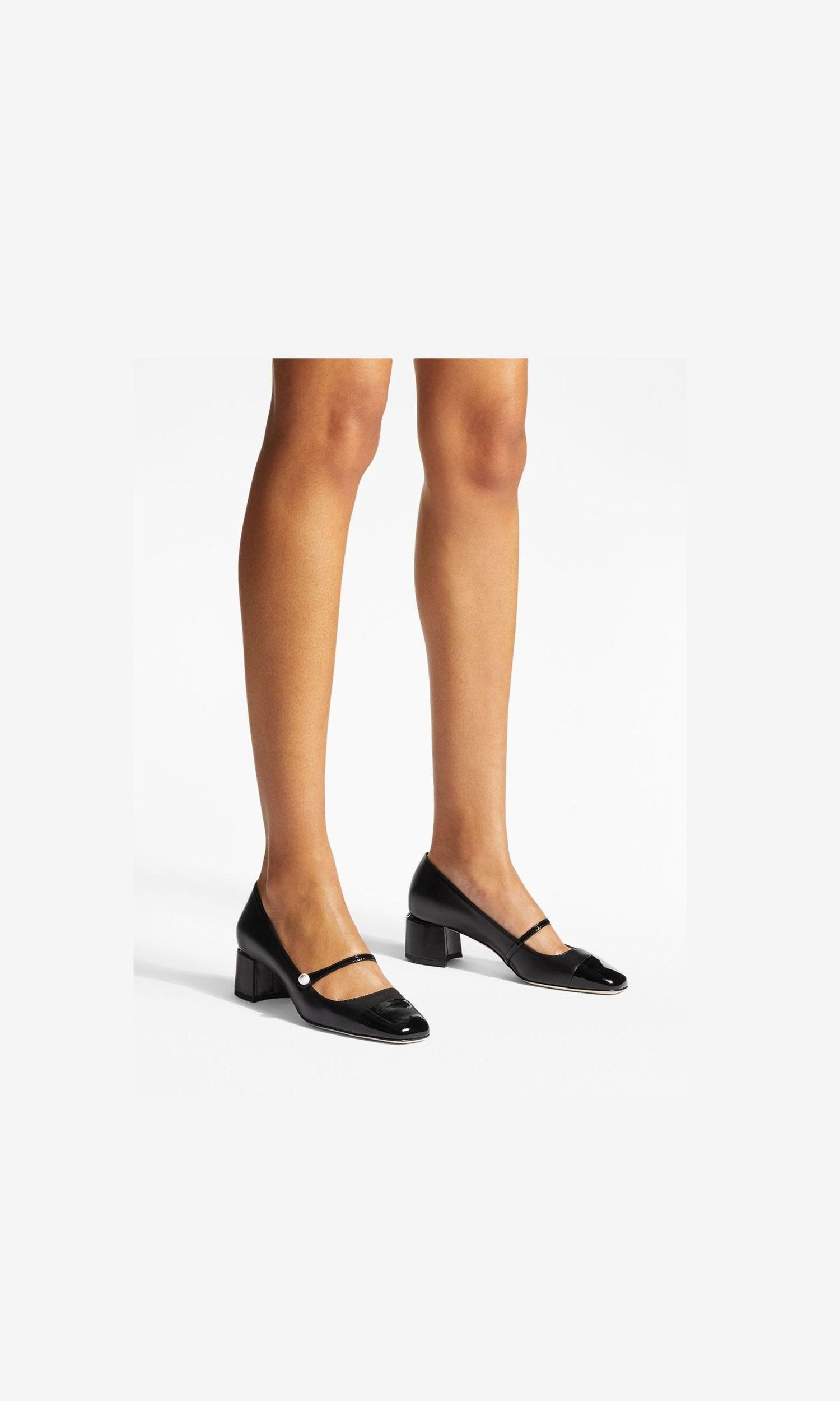 Jimmy Choo Leather Elisa 45 Nappa and Patent Pumps Glam Steals