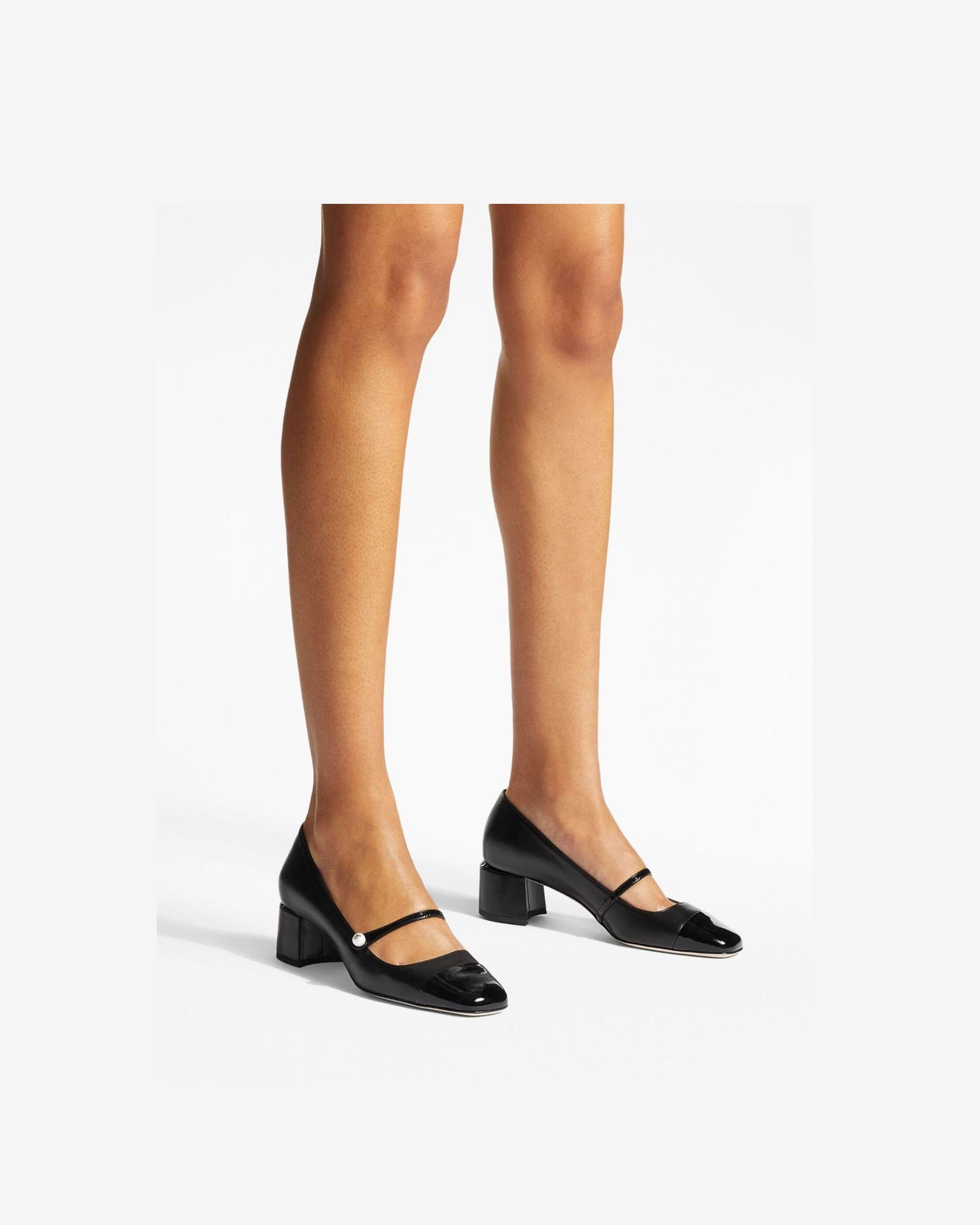 Jimmy Choo Leather Elisa 45 Nappa and Patent Pumps Glam Steals