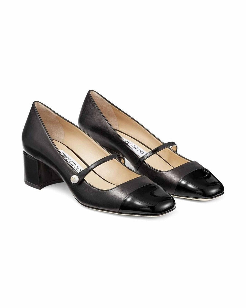 Jimmy Choo Leather Elisa 45 Nappa And Patent Pumps Heels