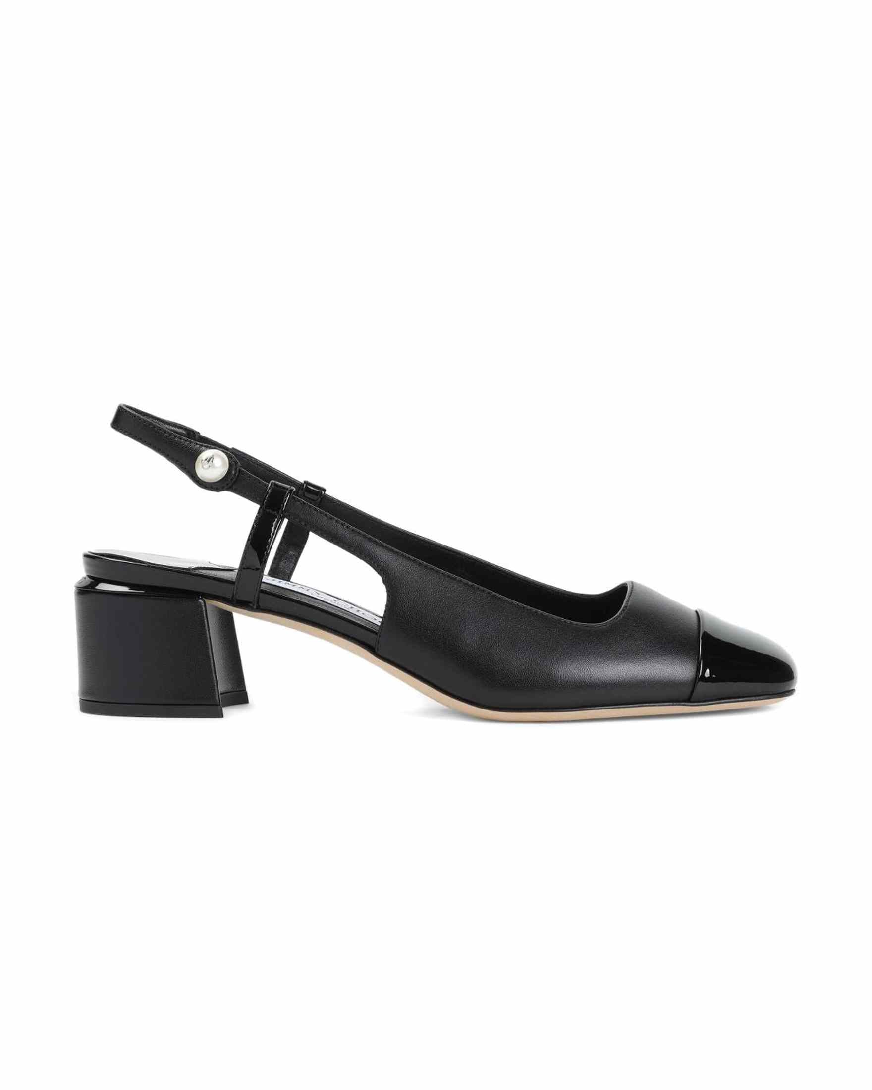 Jimmy Choo Leather Elisa Sling Back 45 Patent and Nappa Pumps Glam Steals