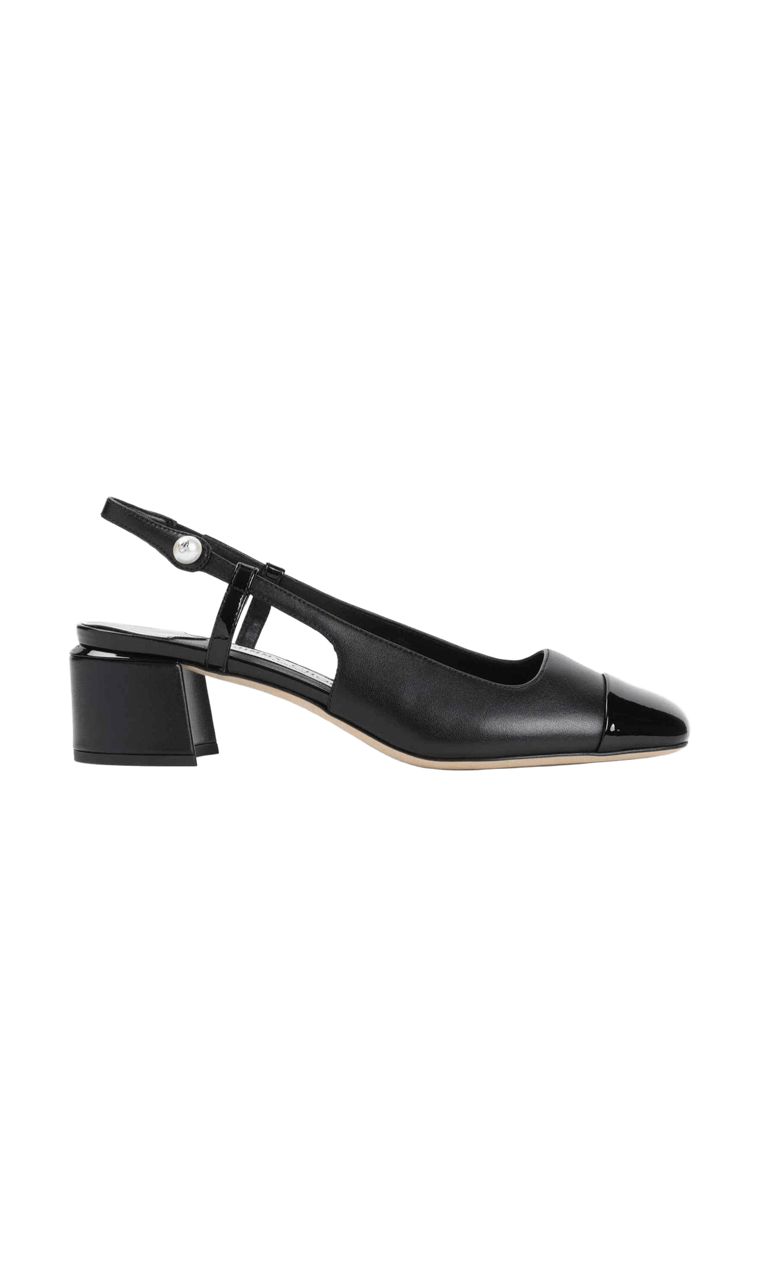 Jimmy Choo Leather Elisa Sling Back 45 Patent and Nappa Pumps Glam Steals