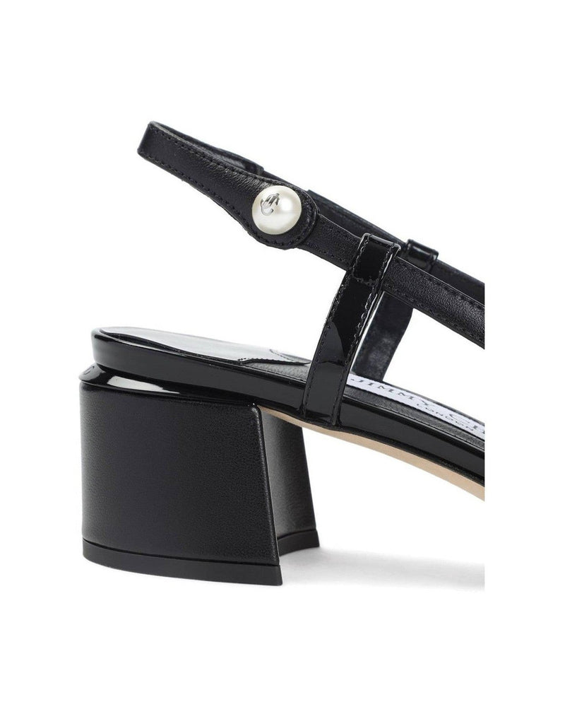 Jimmy Choo Leather Elisa Sling Back 45 Patent and Nappa Pumps Glam Steals