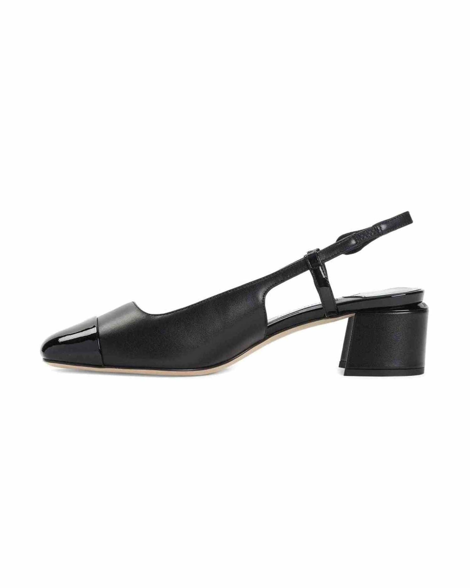 Jimmy Choo Leather Elisa Sling Back 45 Patent and Nappa Pumps Glam Steals