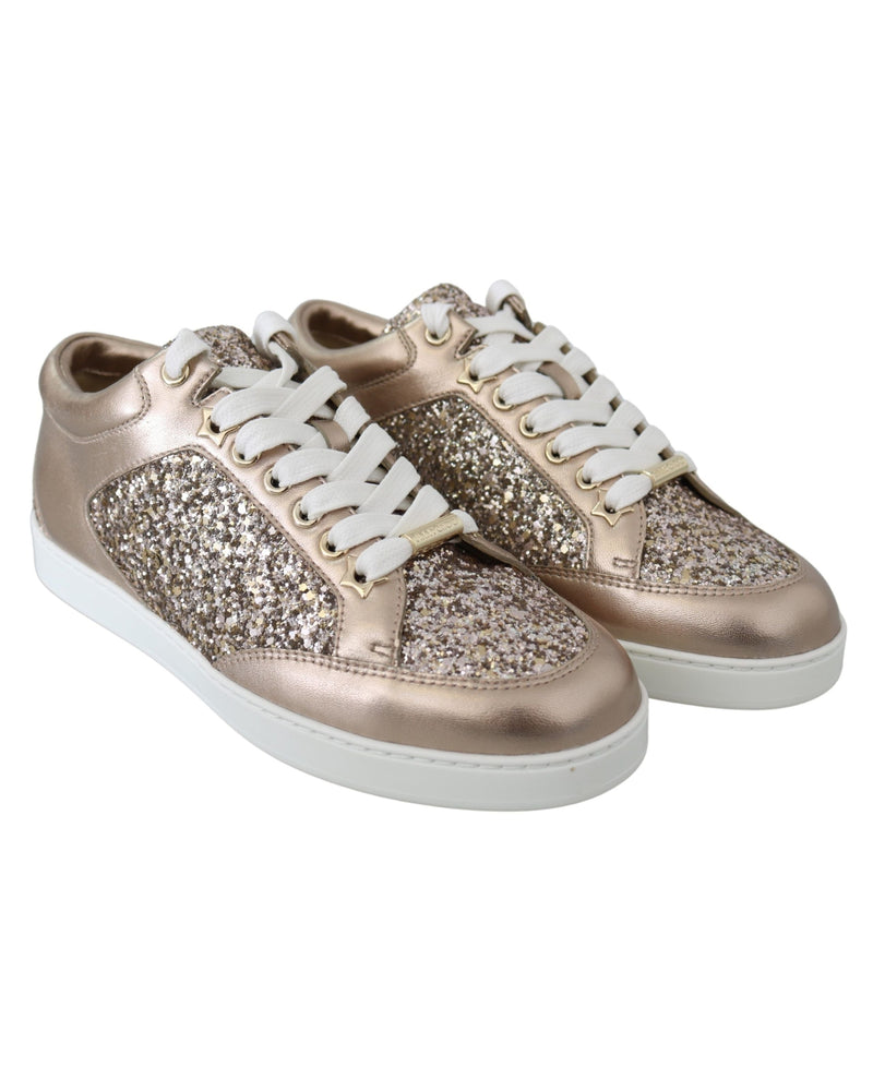 Jimmy Choo Pink Leather Ballet Miami Sneakers Glam Steals