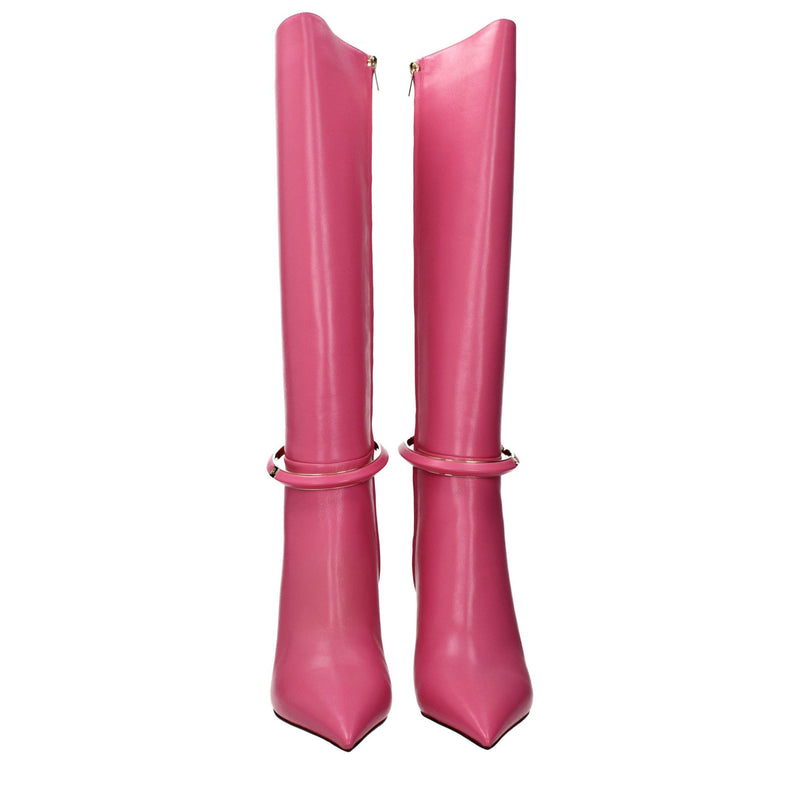 Jimmy Choo Pink Leather High Heel Boots Glam Steals