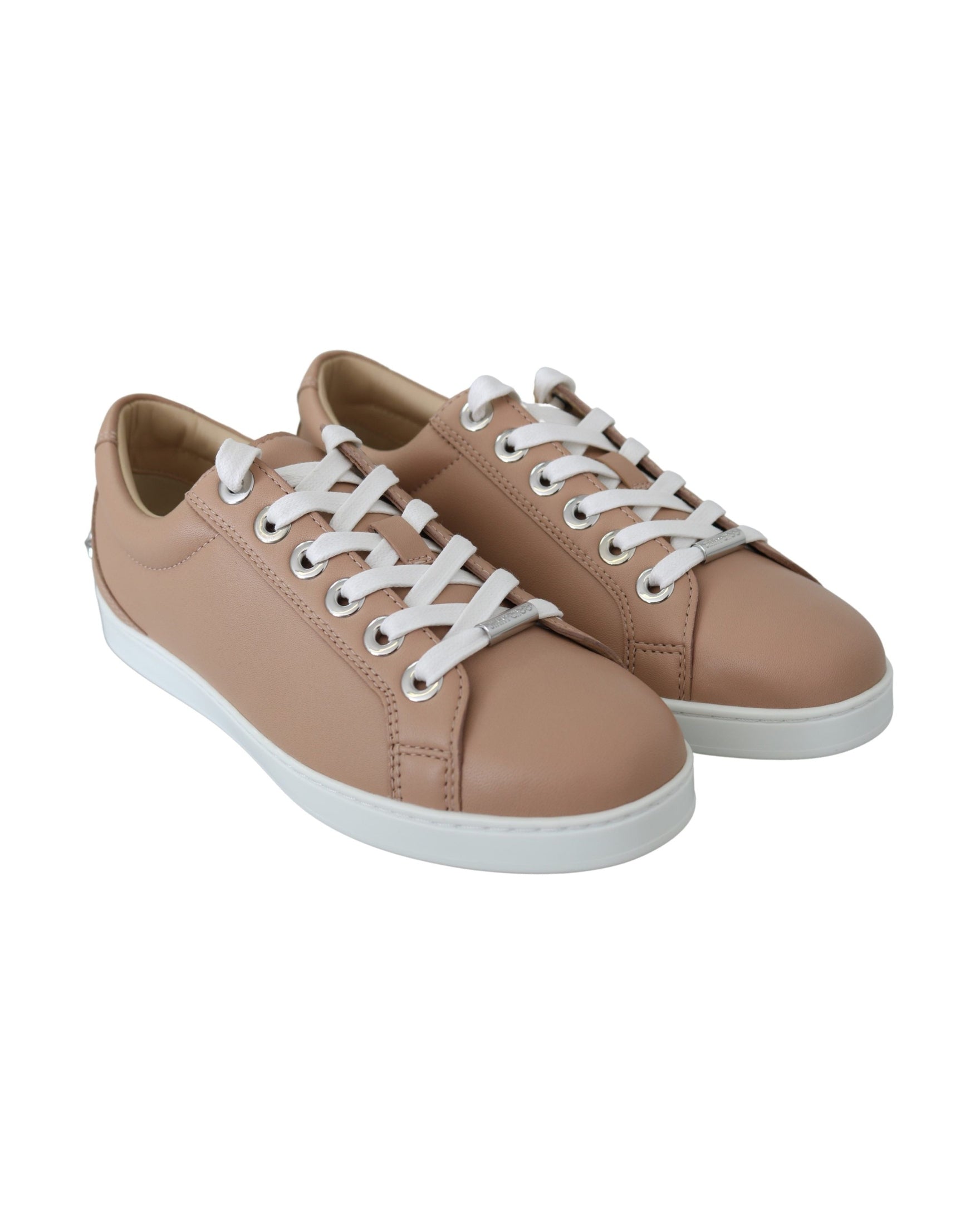 Jimmy Choo Pink Leather Powder Cash Sneakers Glam Steals