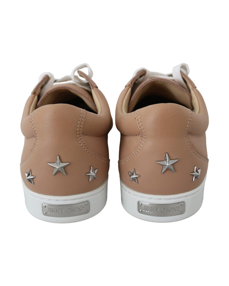 Jimmy Choo Pink Leather Powder Cash Sneakers Glam Steals