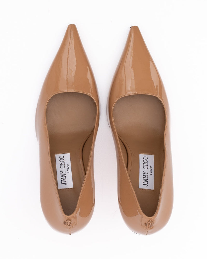 Jimmy Choo Pink Leather Powder Patent Ixia 95 Pumps Glam Steals