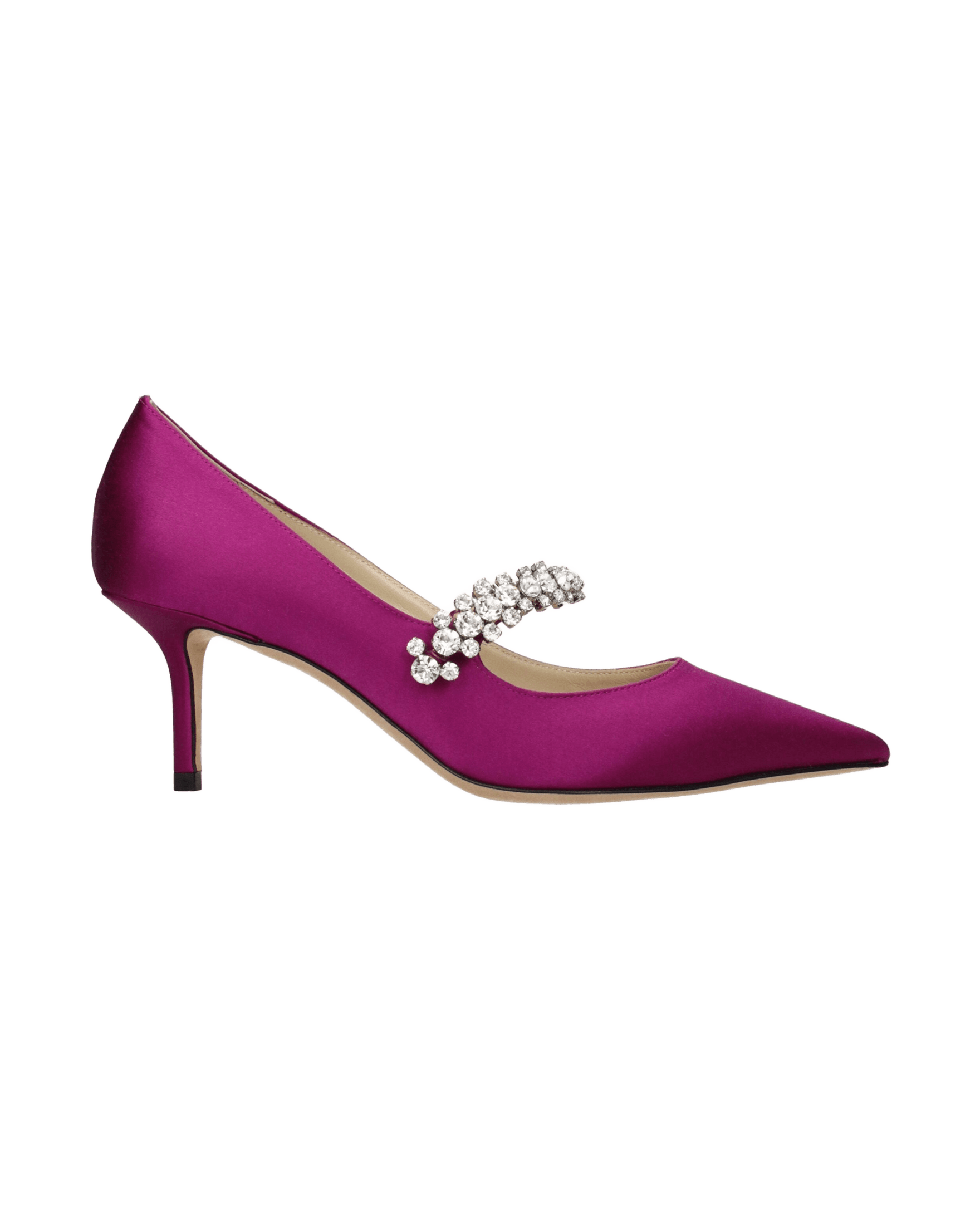 Jimmy Choo Pink Satin Mid Heel Pumps