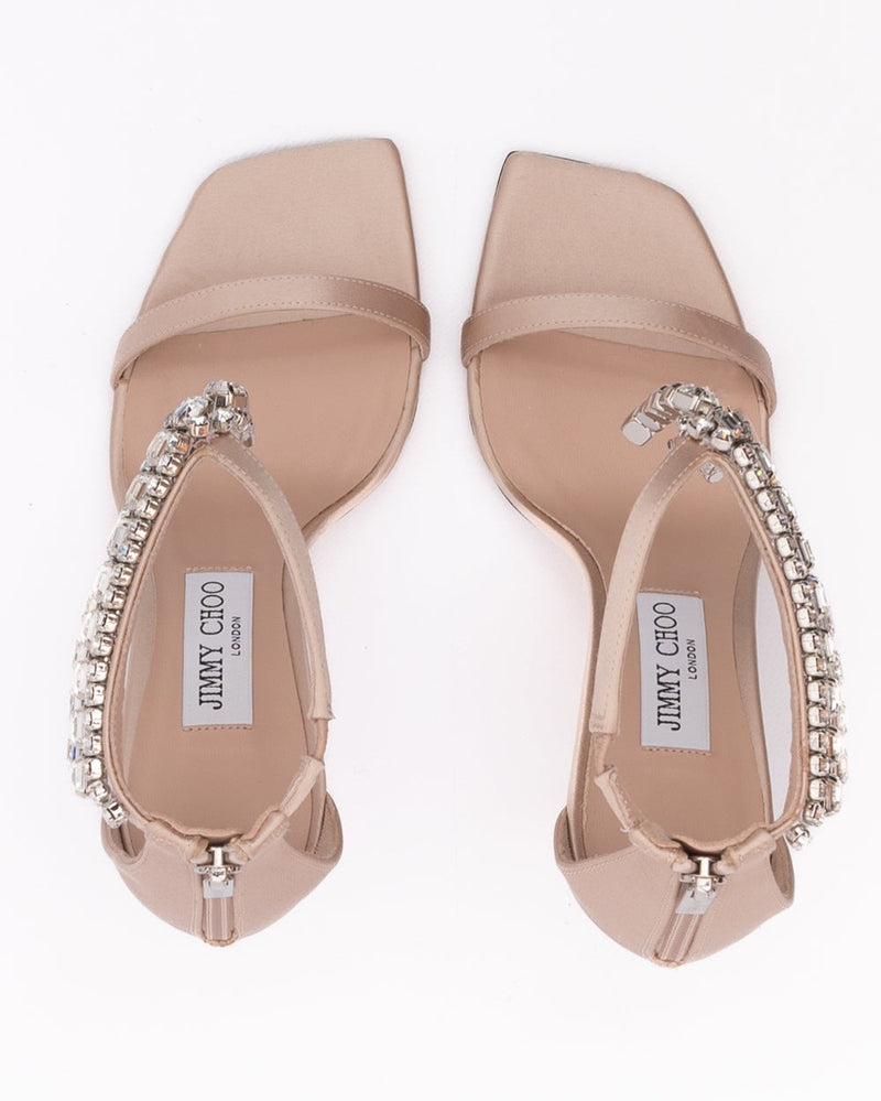 Jimmy Choo Pink Satin Powder Verity Sandals Glam Steals