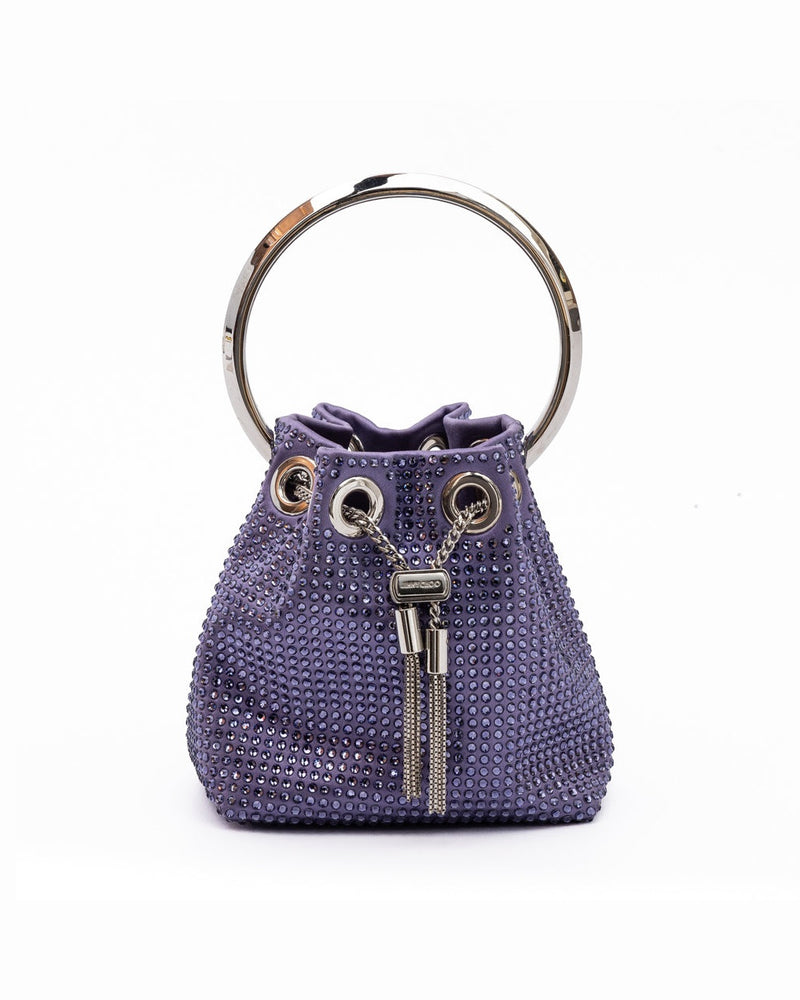 Jimmy Choo Purple Bon Micro Crystals Bucket Bag Glam Steals