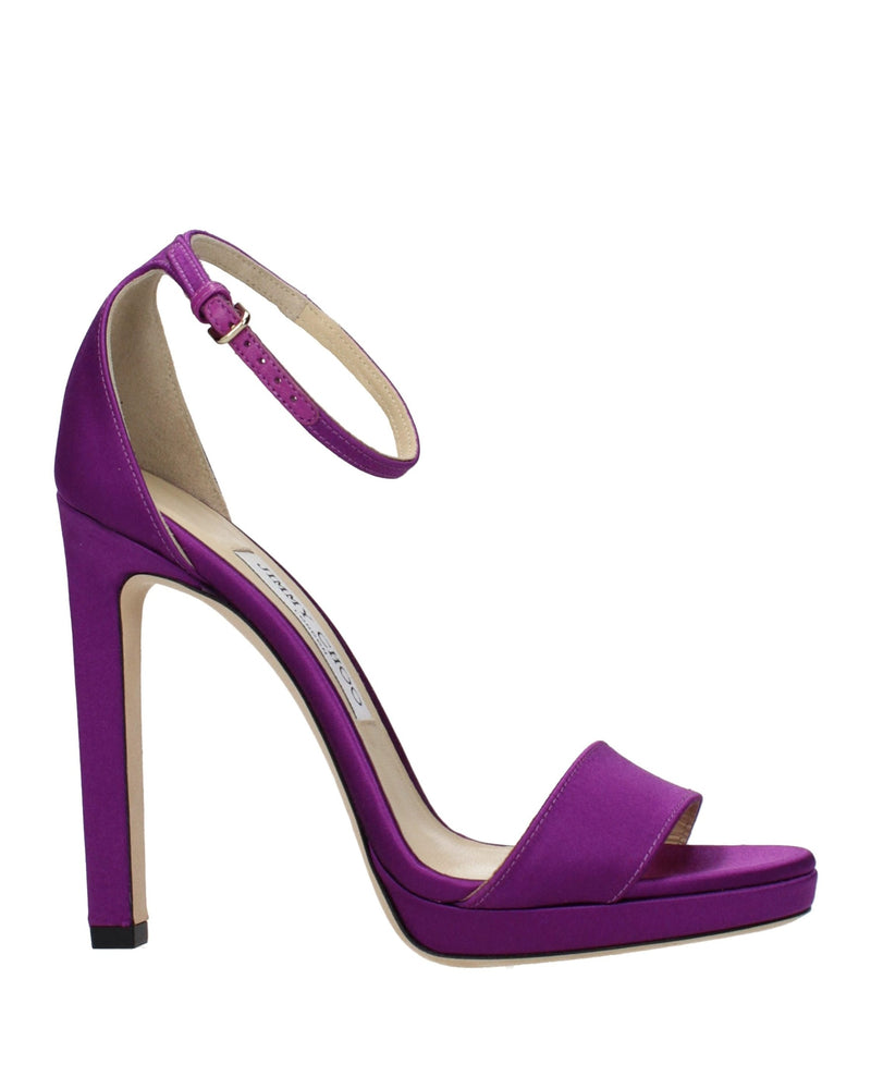 Jimmy Choo Purple Satin Platform Sandals Glam Steals