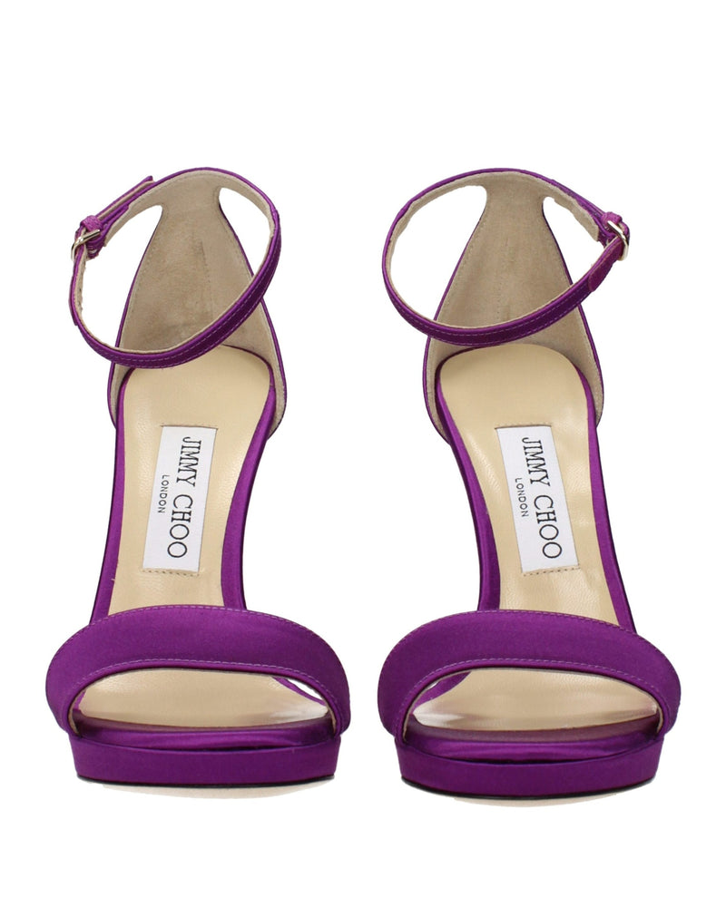 Jimmy Choo Purple Satin Platform Sandals Glam Steals