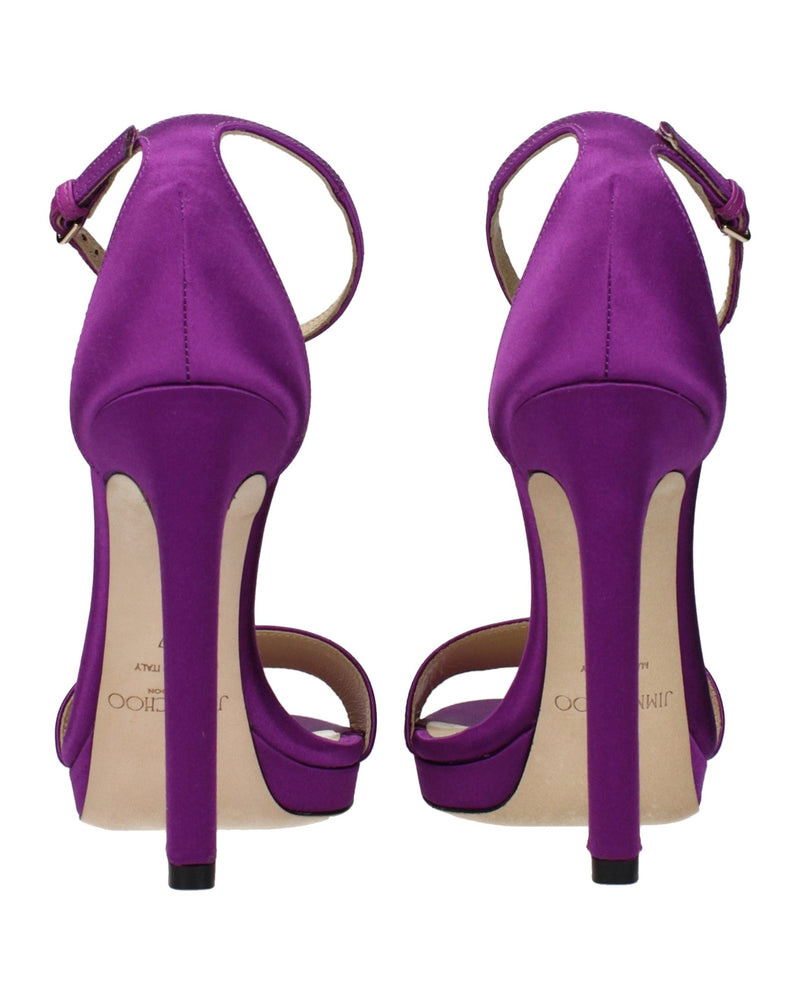 Jimmy Choo Purple Satin Platform Sandals Glam Steals