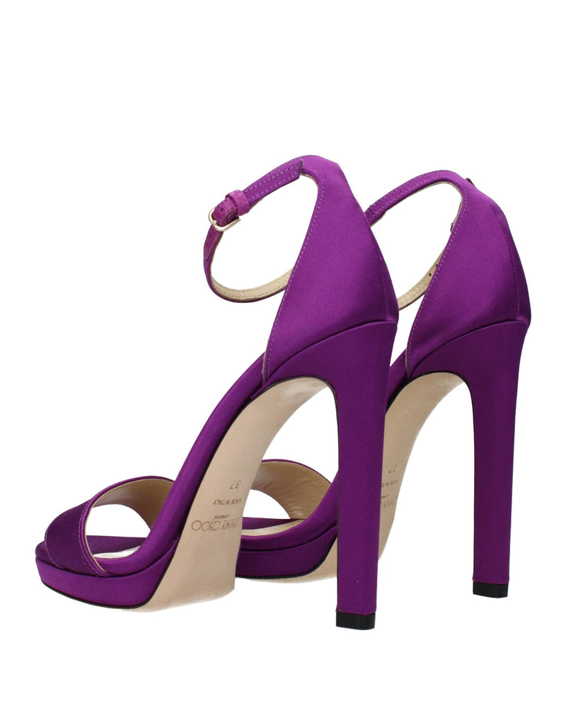 Jimmy Choo Purple Satin Platform Sandals Glam Steals