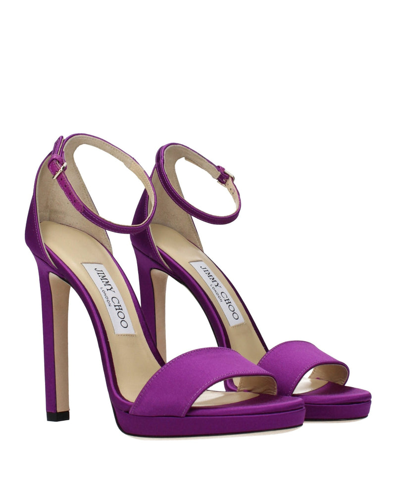 Jimmy Choo Purple Satin Platform Sandals Glam Steals