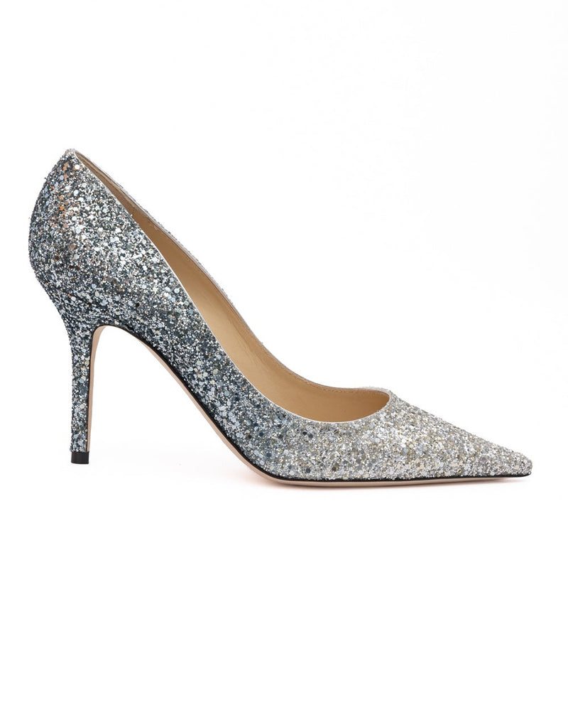 Jimmy Choo Silver Coarse Glitter Degrade Agnes Pumps Glam Steals