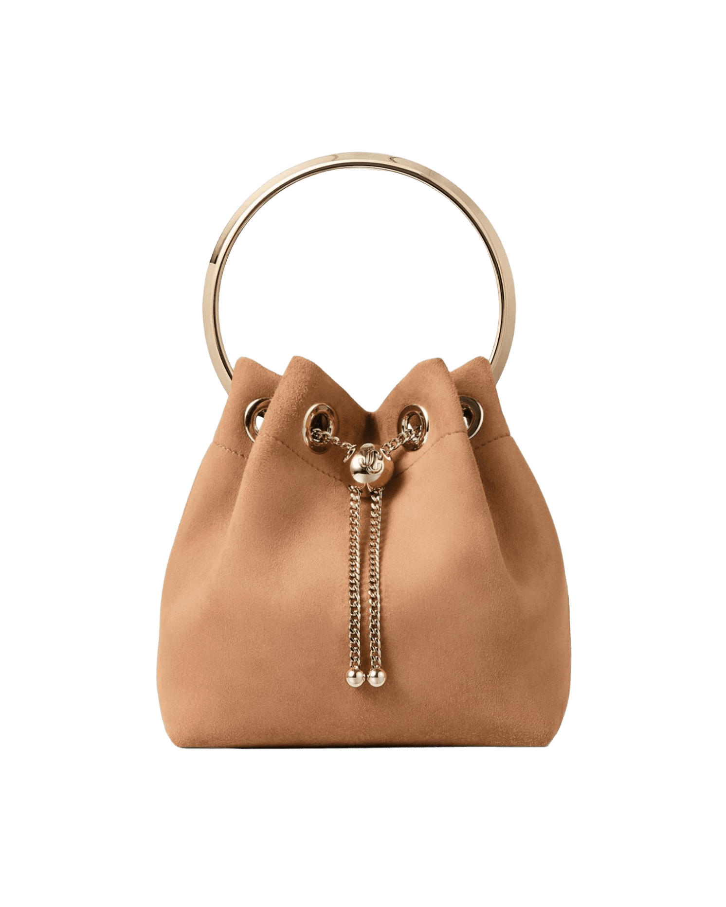 Jimmy Choo Suede Toffee Bag With Pearl Closure Glam Steals
