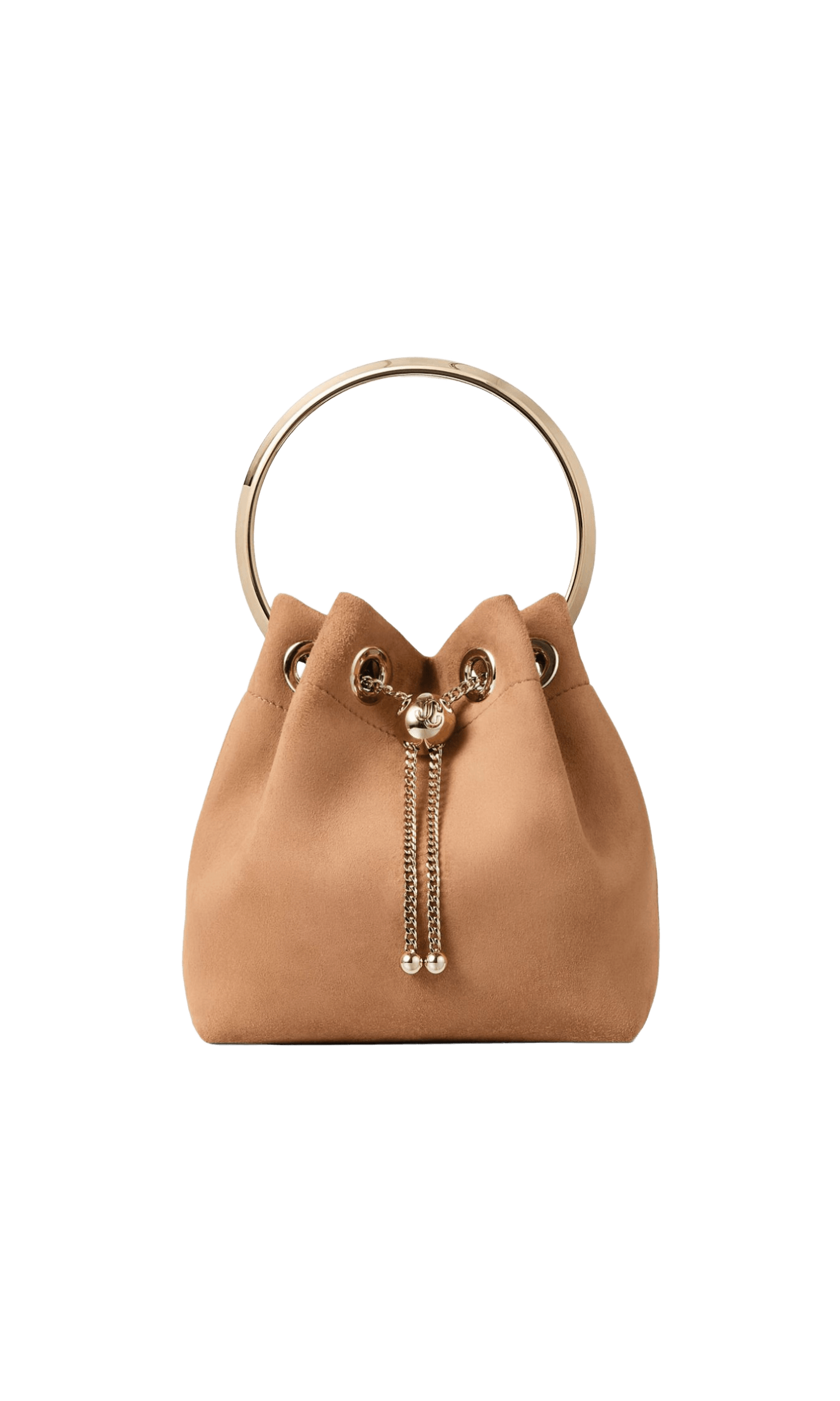 Jimmy Choo Suede Toffee Bag With Pearl Closure Glam Steals