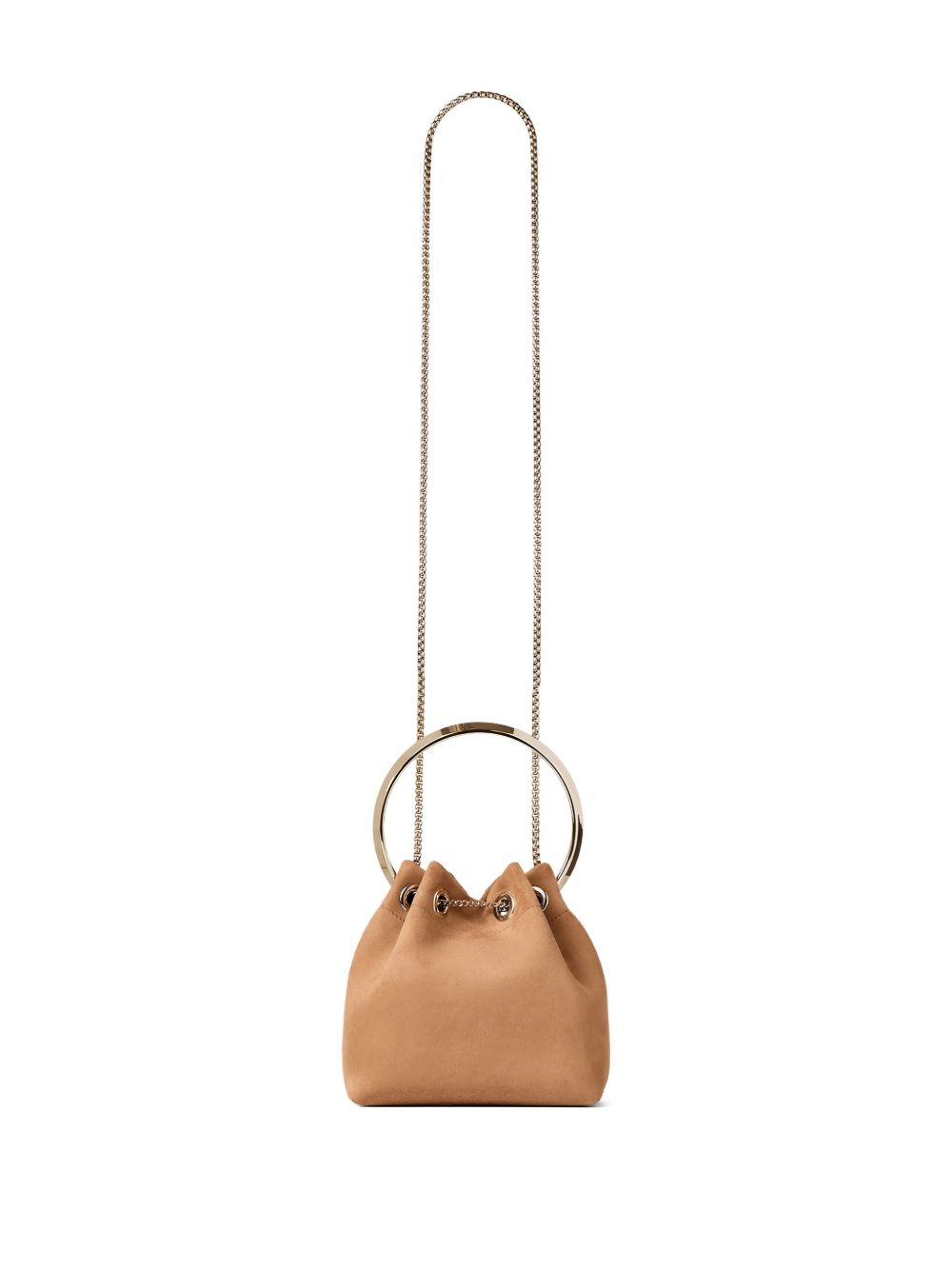Jimmy Choo Suede Toffee Bag with Pearl Closure Glam Steals